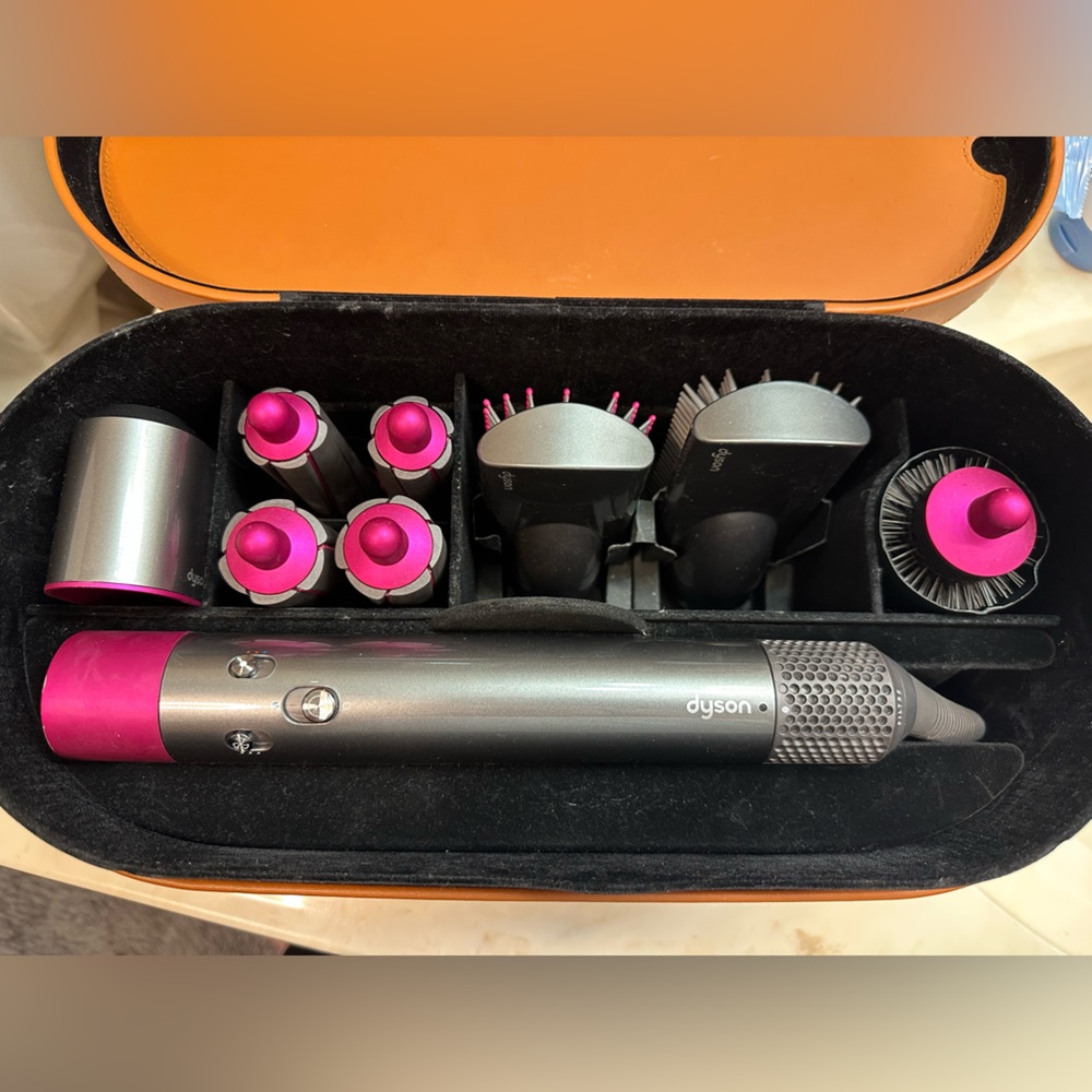 Dyson Airwrap Complete Nickel Fuchsia with additional long barrels